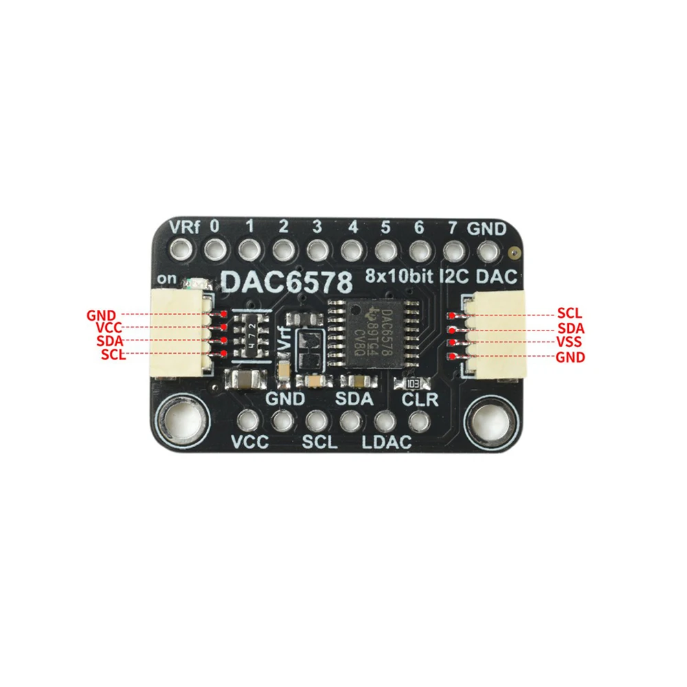 DAC6578 DAC7578 8 Channel I2C DAC Module 10/12Bit 3-5V Power Supply Programmable Voltage Output Onboard Buffer Amplifier