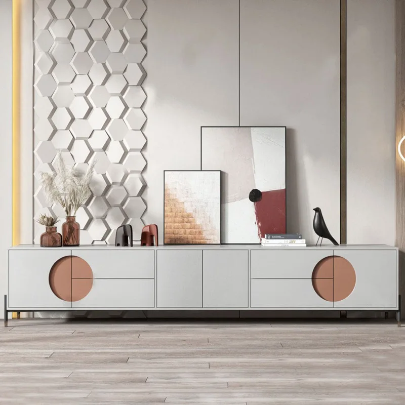 Nordic paint TV living room audio-visual cabinet modern simple floor cabinet coffee table