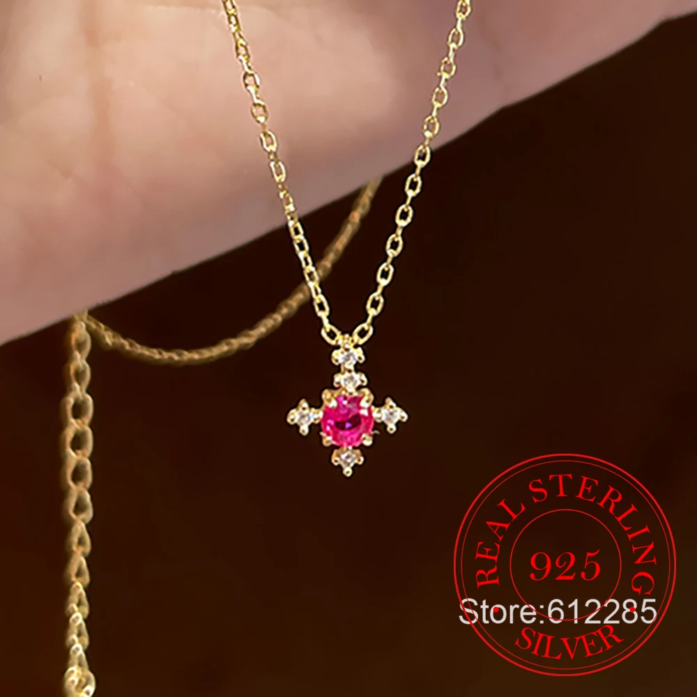 

Ожерелье с подвеской в виде фиолетового кристалла из стерлингового серебра 925 пробы для женщин, цепочка на ключицы, подарок на день рождения, свадьбу, вечеринку