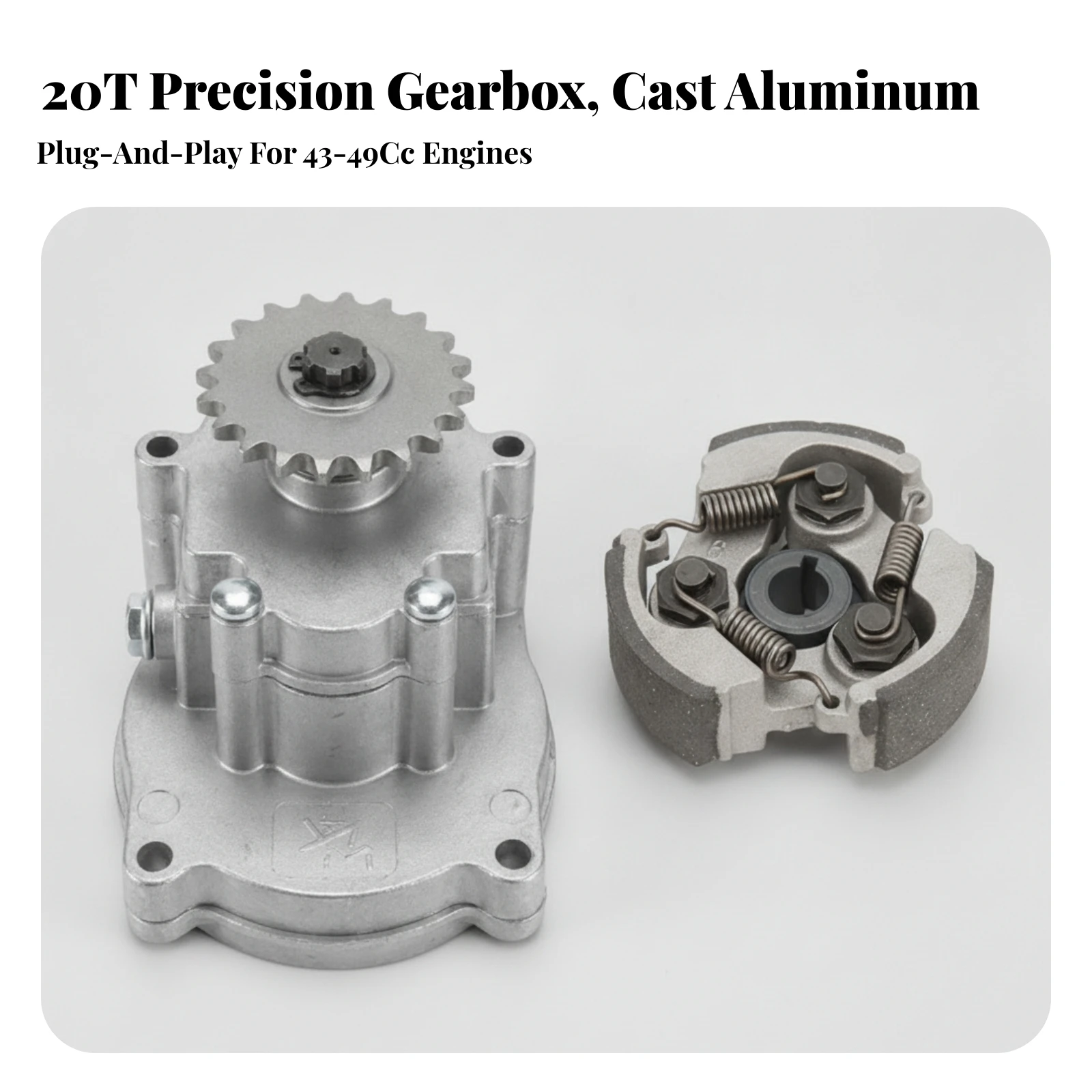 Motorcycle Clutch - ชิ้นส่วนระบบขับเคลื่อนมอเตอร์ไซค์ขนาดเล็ก ชุดเกียร์ทดรอบอะลูมิเนียมแบบสปริงพร้อมคลัตช์แบบแรงเหวี่ยง ชิ้นส่วนระบบขับเคลื่อน