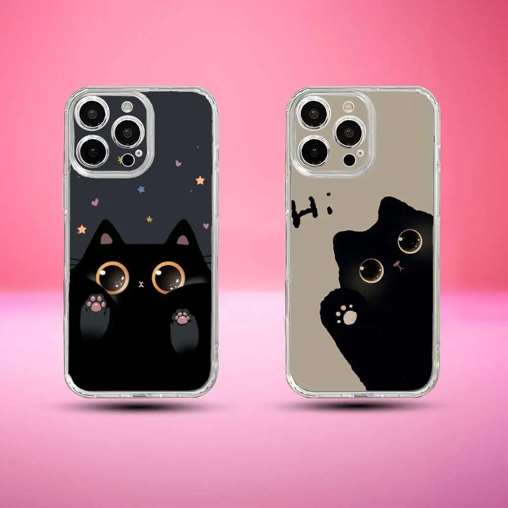 

Cartoon Cat Phone Case For iPhone17,16,15,14,13,12,11 Plus,Pro Max Soft Transparent Cover