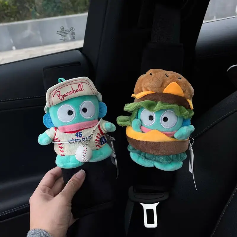 Sanrio Hangyodon Car Seat Belt Cove Kawaii Ugly Fish Soft Shoulder Protector Pad Cute Auto Interior Decor Car Accessories Gift