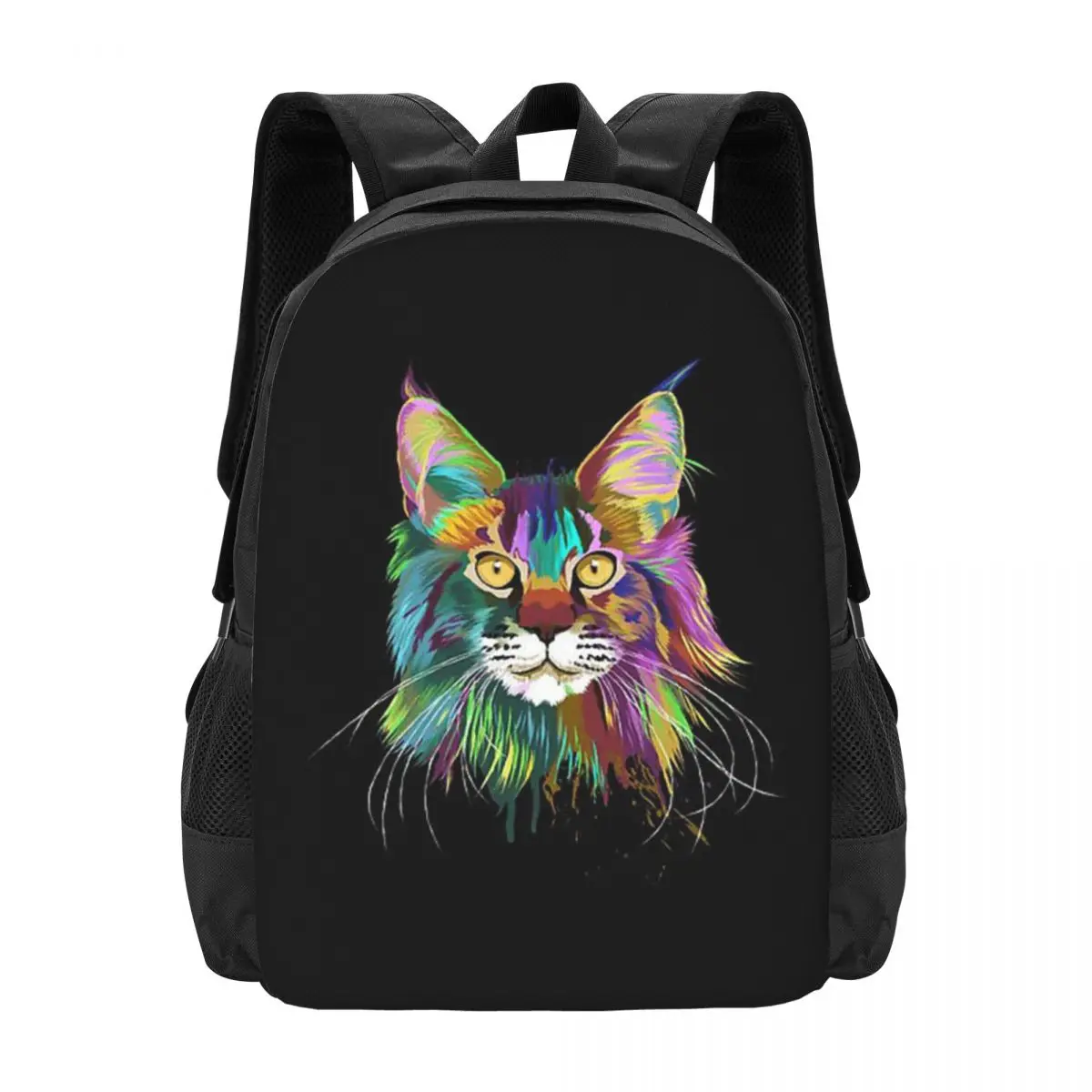 Splash Maine Coon Cat Rucksack, heißer Verkauf, Tagesrucksack, große Kapazität, Kinder-Büchertasche, Schultasche, Umhängetaschen für Männer und Frauen