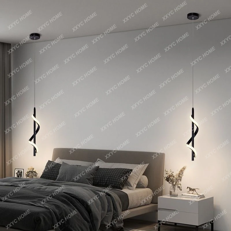 

Simple and modern LED bedroom bedside lamp 2 meters ceiling chandelier Entrance lamp Study TV background wall lamp