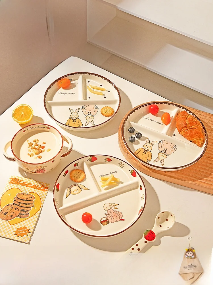 

Modern Housewife Hera Rabbit 2 id Cerc Plate Breakfast Di Adult Weight Loss Diet Plate Cute Cartoon Design High Temp...