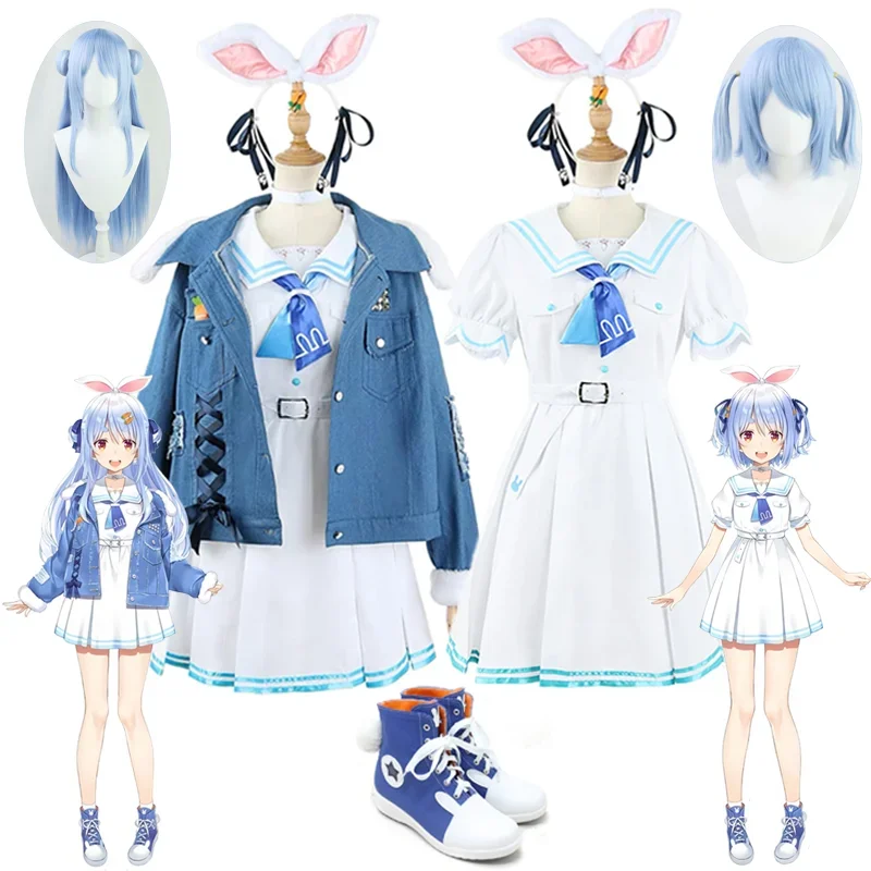 

Vtuber Hololive Usada Pekora Anime Cosplay Costume Sailor JK Uniform Lovely Dress Outfit Halloween Carnival Party Role Play Prop