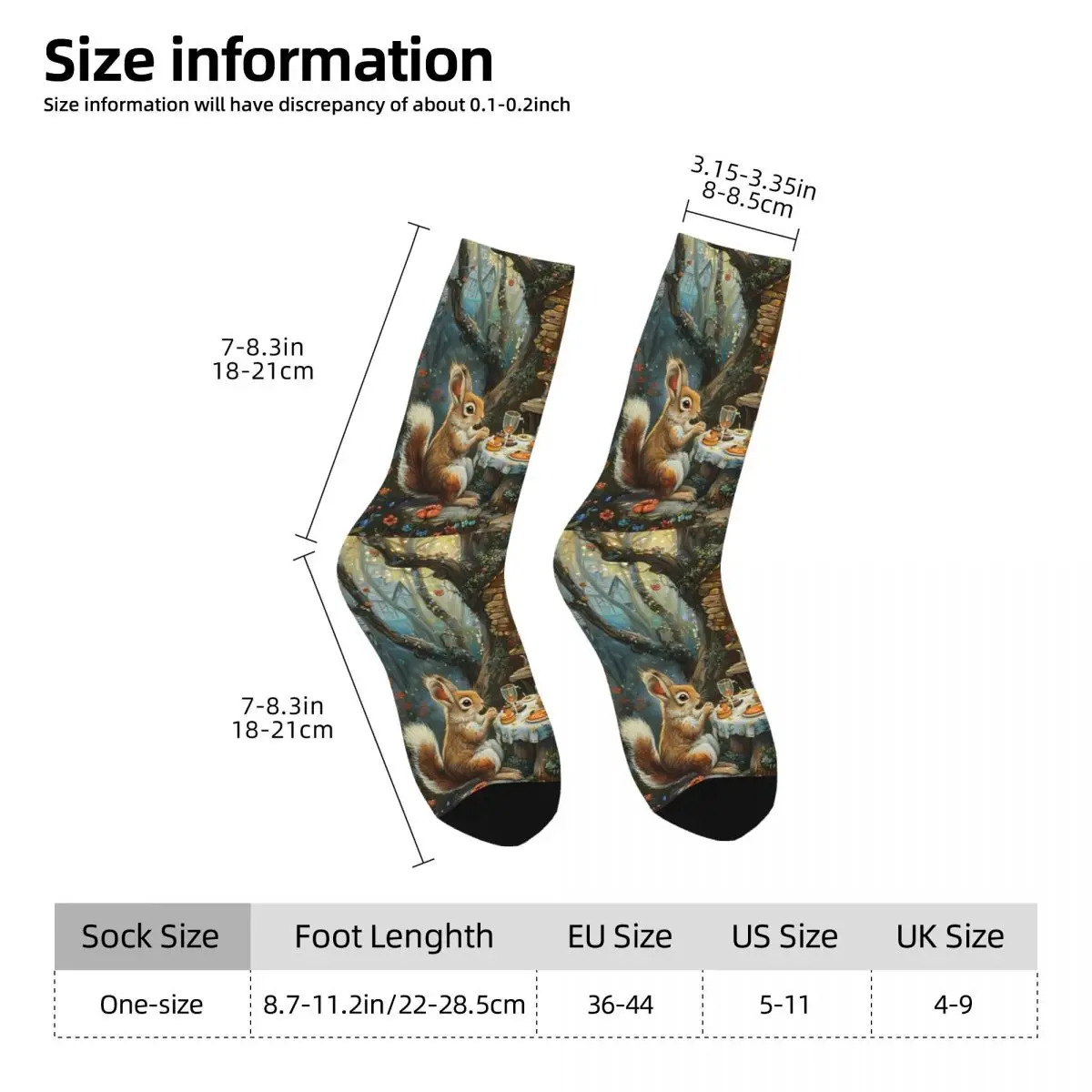 Squirrel Sock Printed Man Polyester