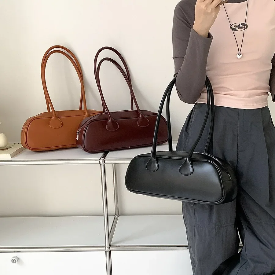 Korean Simple All Match Large Capacity Commuting Underarm Bag 2024 New Trendy Pu Leather Fashion Niche Women Y2k Shoulder Bag