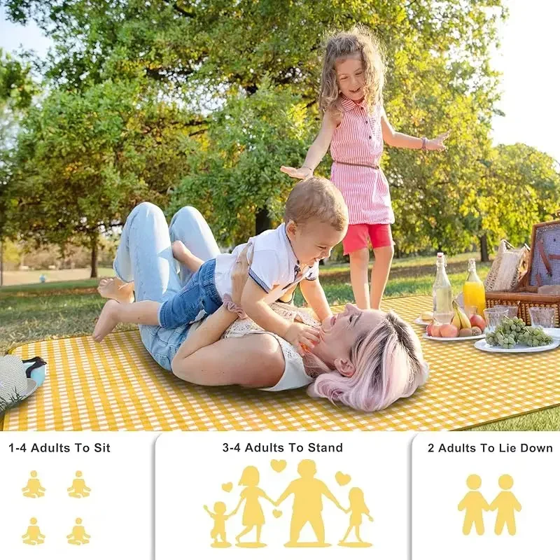 

1 шт. Уличный клетчатый коврик для пикника, влагостойкое портативное одеяло для кемпинга, дорожный коврик для активного отдыха с животными (разноцветный)