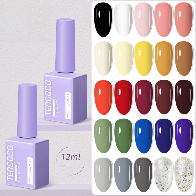 12ml Gel Nail Polish Neon Brown Blue Red Green Pastal Nude Nail Art Varnish Gel Lacquer Top Coat UV Gel Nail Not Set