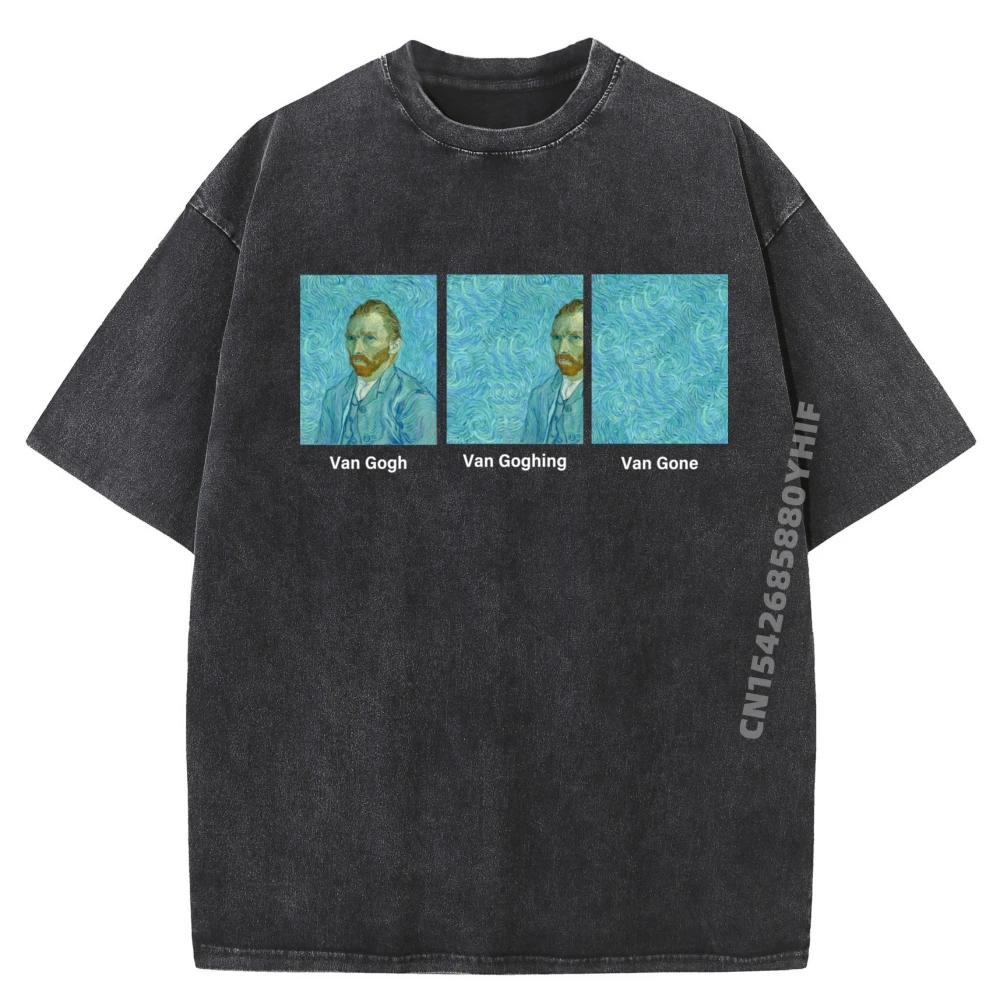 

Van Gogh Van Going Van Tops Daily Wear Cotton Comfortable Men Printed T-Shirt Graphic Tee Mens Retro Washed Shirt