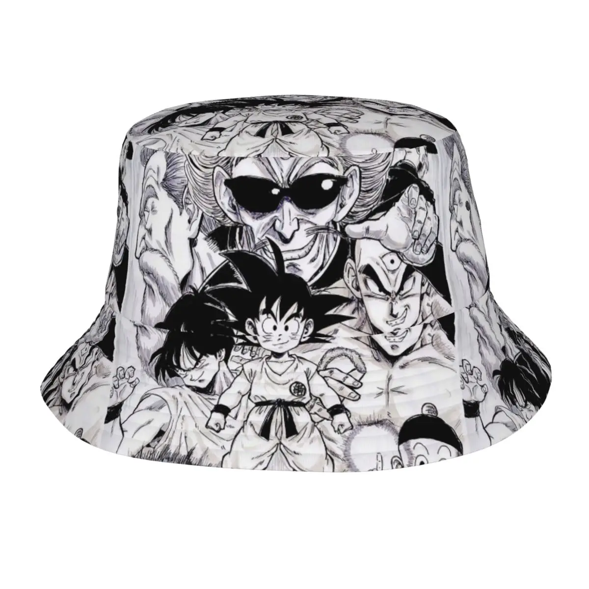Chapéu Bucket Fashion Goku Manga Unissex Dobrável para Esportes ao Ar Livre, Chapéu de Pescador Anime Dragon Ball, Chapéu de Praia Bob