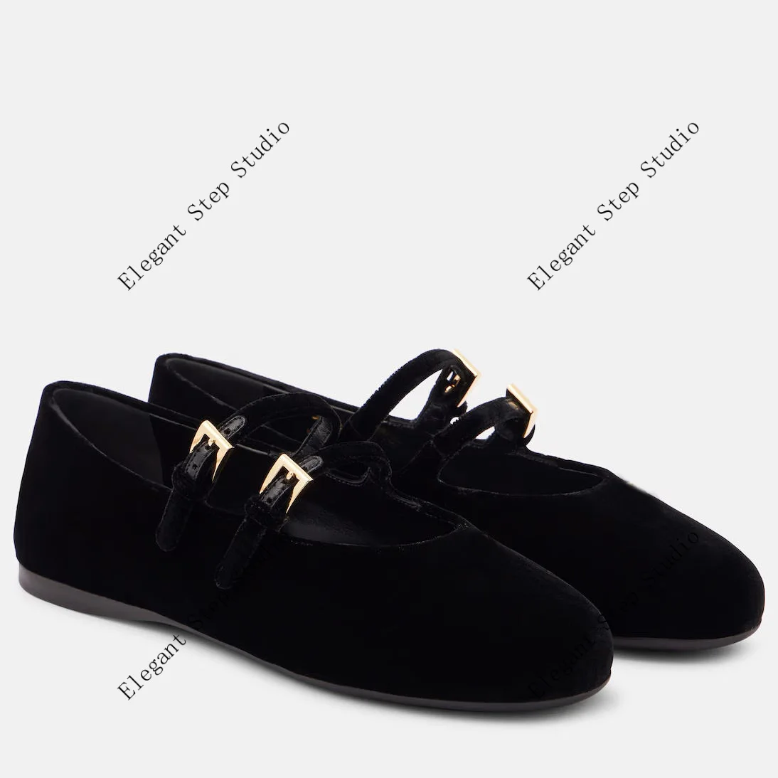 

Women's Shoes Velvet Mary Jane Flats Ballet Ballerinas