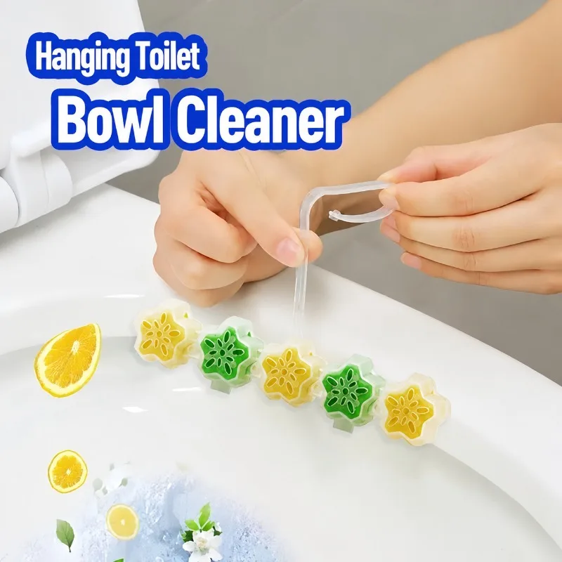 Toilet Cleaning Block Blue Bubble Hanging Basket Antibacterial Deodorizing Multi-effect Tank Cleaner Bathroom Scale Remover view 4