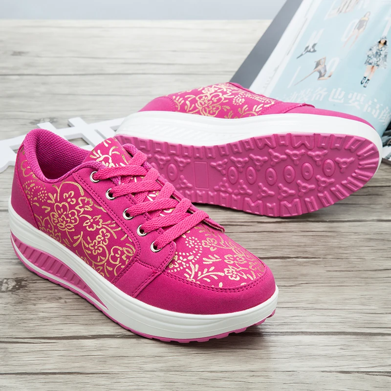 

Женские повседневные прогулочные кроссовки, модные спортивные туфли, удобные кроссовки на танкетке с толстой подошвой, шнурованные кроссовки для бега, тонизирующие кроссовки.