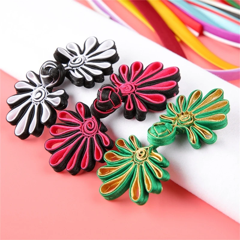 5 Pairs Handmade Cheongsam Sewing Fasteners Chinese Knots Buttons Chinese Closure Sewing Fasteners for Sweater