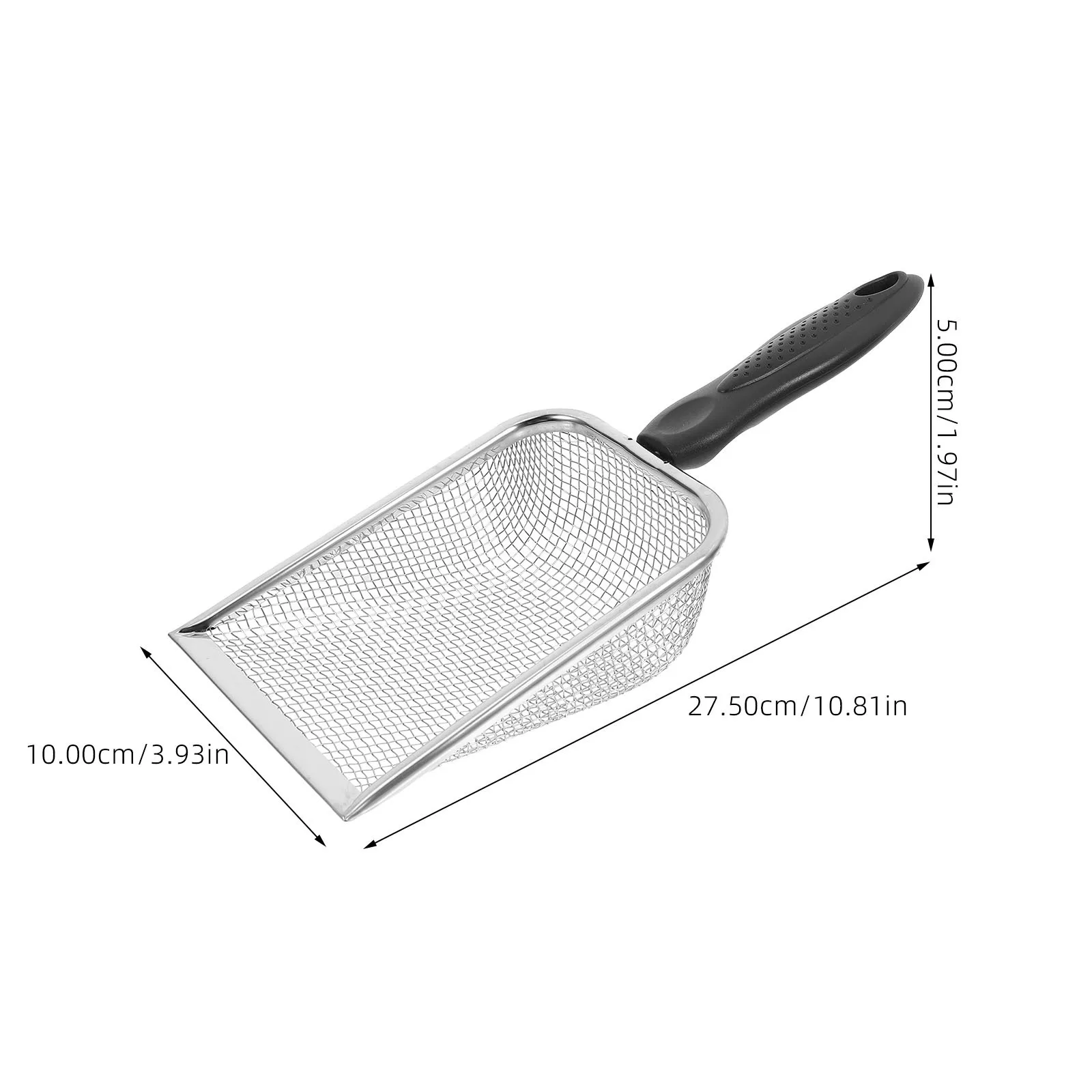 2Pcs Beach Mesh Sand Filter Shovel Sturdy Stainless Steel Plastic Mesh Scoop for Shell Searching Pet Litter Food Cooking