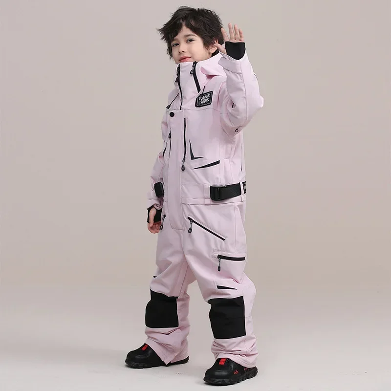 Children Ski Suit One Piece Boy Snow Sets Windproof Waterproof Warm Girl Jumpsuit Snowsuit Snowboard Skiing Suits Snow Clothes