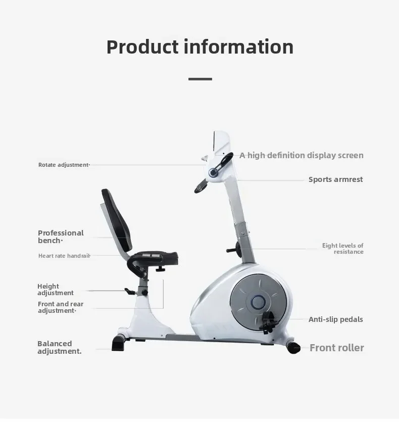 Rehabilitation bicycle Home elderly Horizontal exercise bike Rehabilitation machine Magnetic control