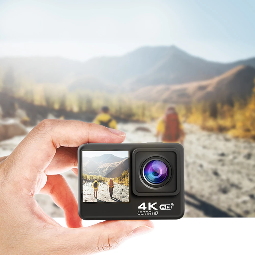 

4K UHD Action Camera 1080P 30FPS 2.0 Inch IPS Screen Bicycle Video Recording Camera 120 Wide Angle Video Camera 30M Waterproof