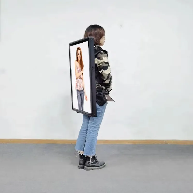 

HOT LED Backpack Light Box Can Automatically Rotate Video Pictures Outdoor Tuoke Advertising Machine Mobile Charging Billboard