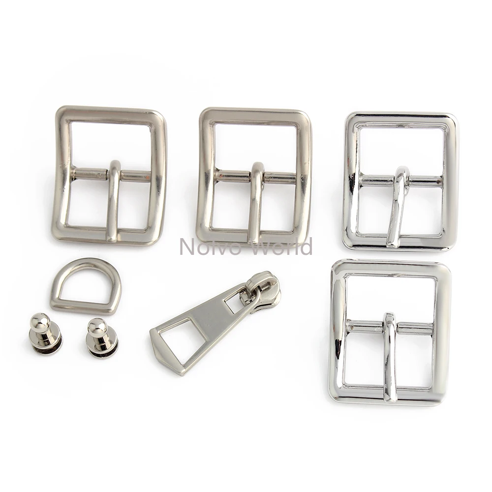 1/3/10Sets Silver Metal Carabiner Clips Hook Roller Buckle For Bags Chain Handbag Shoulder Puller Head D Ring Rivet Accessories