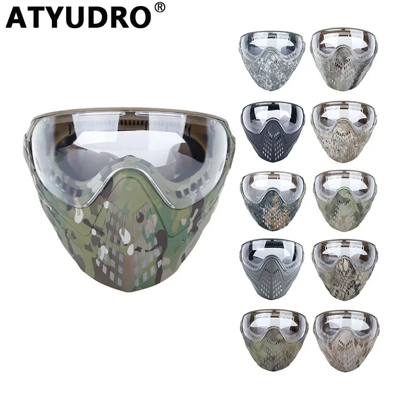 

ATYUDRO Tactical Full Face Mask Paintball Safety Protective Outdoor Sports Hunting Airsoft Equipment Shooting CS New Accesories