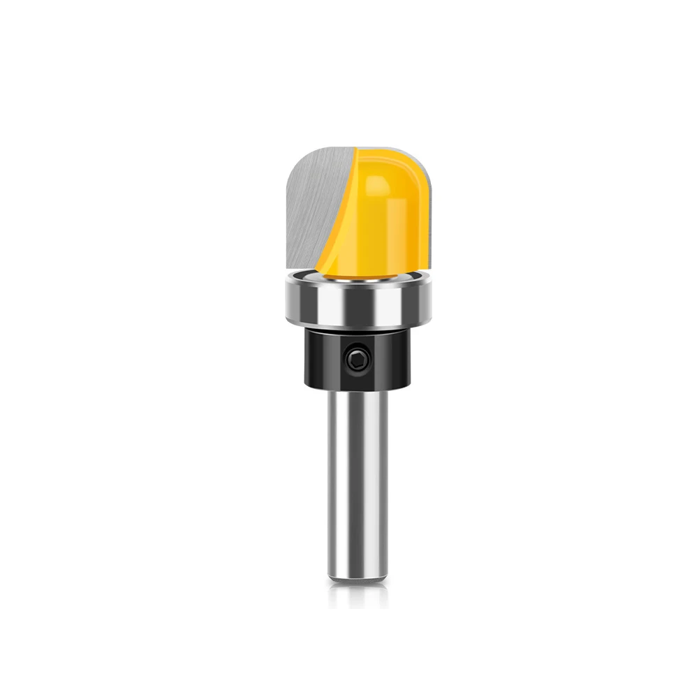 Round Nose Cutter Router Bits For Woodworking 45 Steel Handle Heat Resistant Totally Enclosed Bearing For Templates