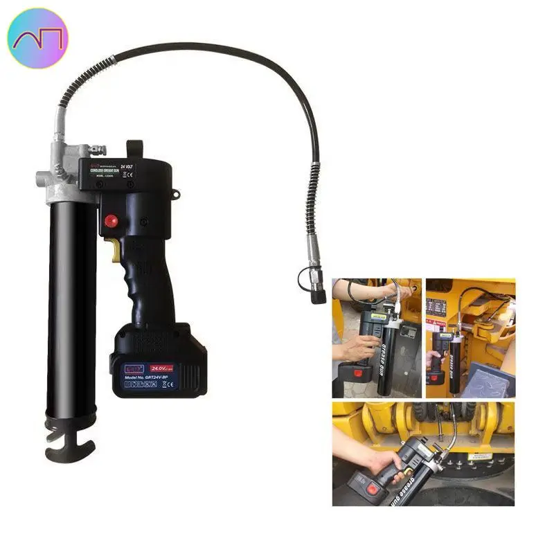 

2025 21V Portable Electric Grease Gun 10000PSI Oil-Filling Tool with Digital Lock Button Fully Automatic Syringe Oil Grease gun