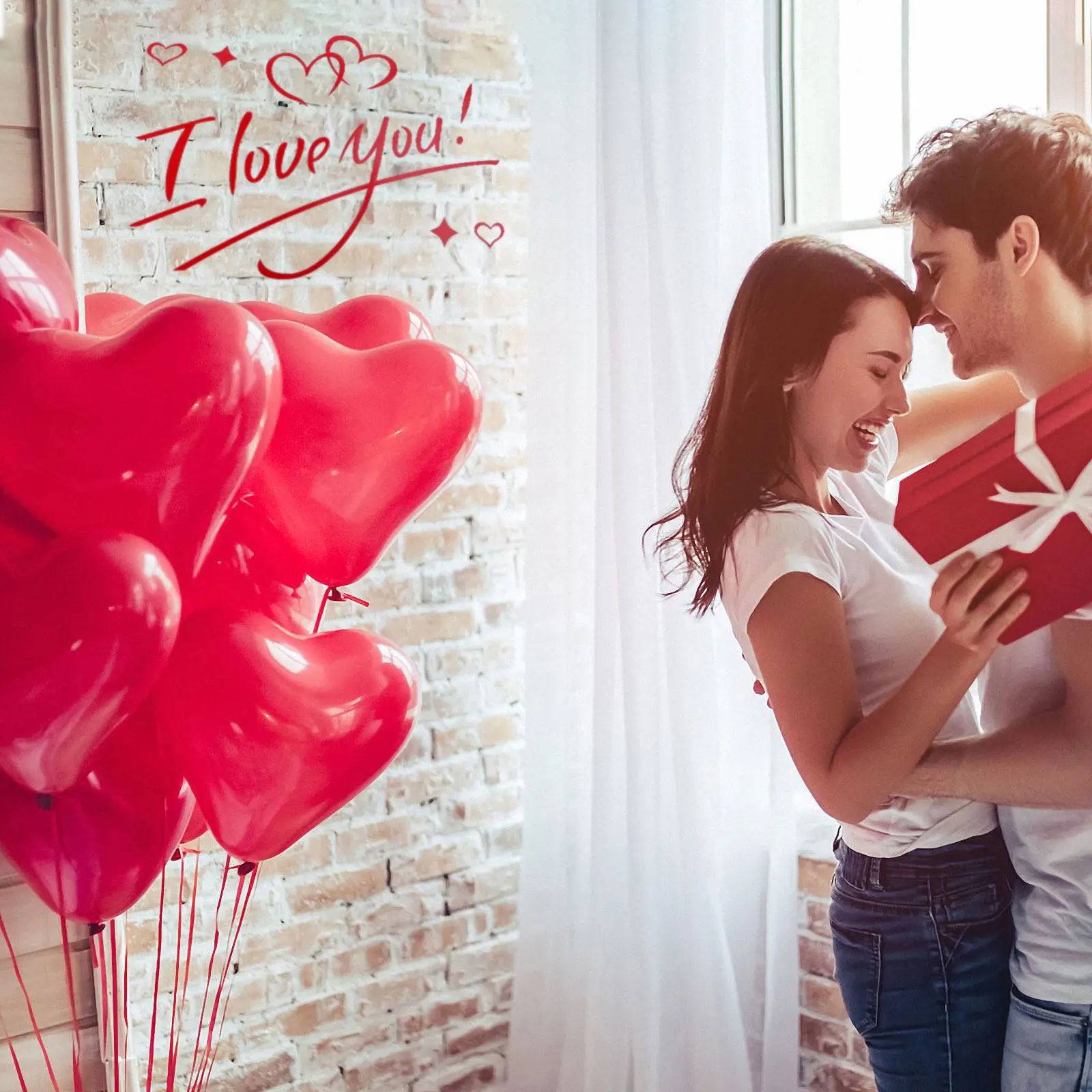 

5 Pcs Creative Balloon Decal Party Sticker Wedding Stickers Decor Decals Paster Supply Valentine Day
