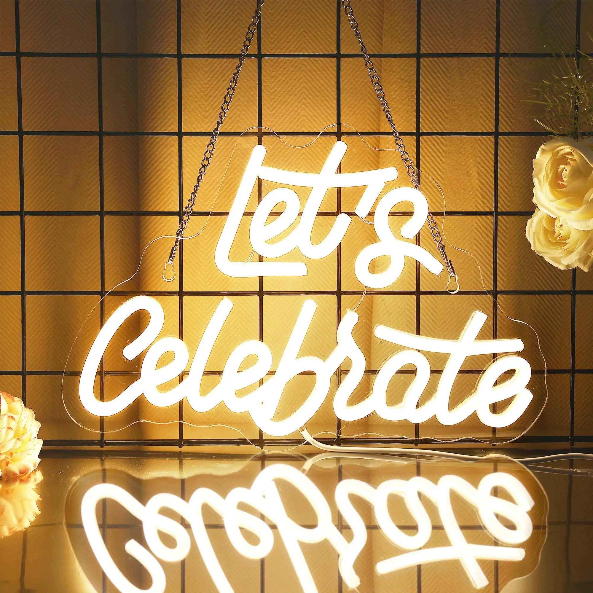 

Lets Celebrate Led Neon Signs Wedding Party Wall Decor Neon Light Room Art Decoration Bedroom Hanging Neon Lignt Sign Decor Gift