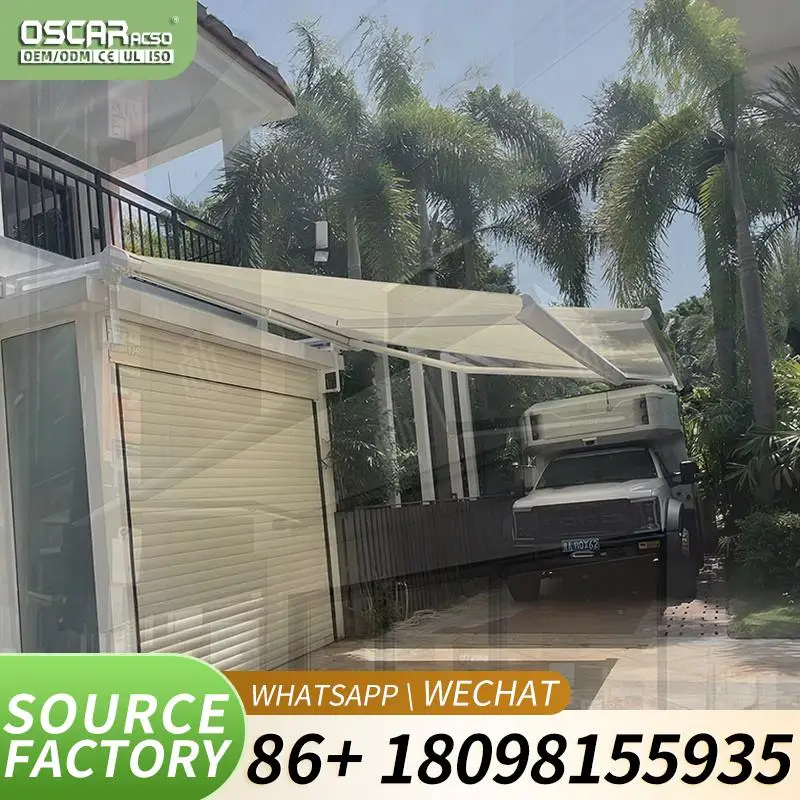 Outdoor Motorized Sliding Awnings Retractable Canopy Roof Systems for Patio Garden Balcony Retractable Awning