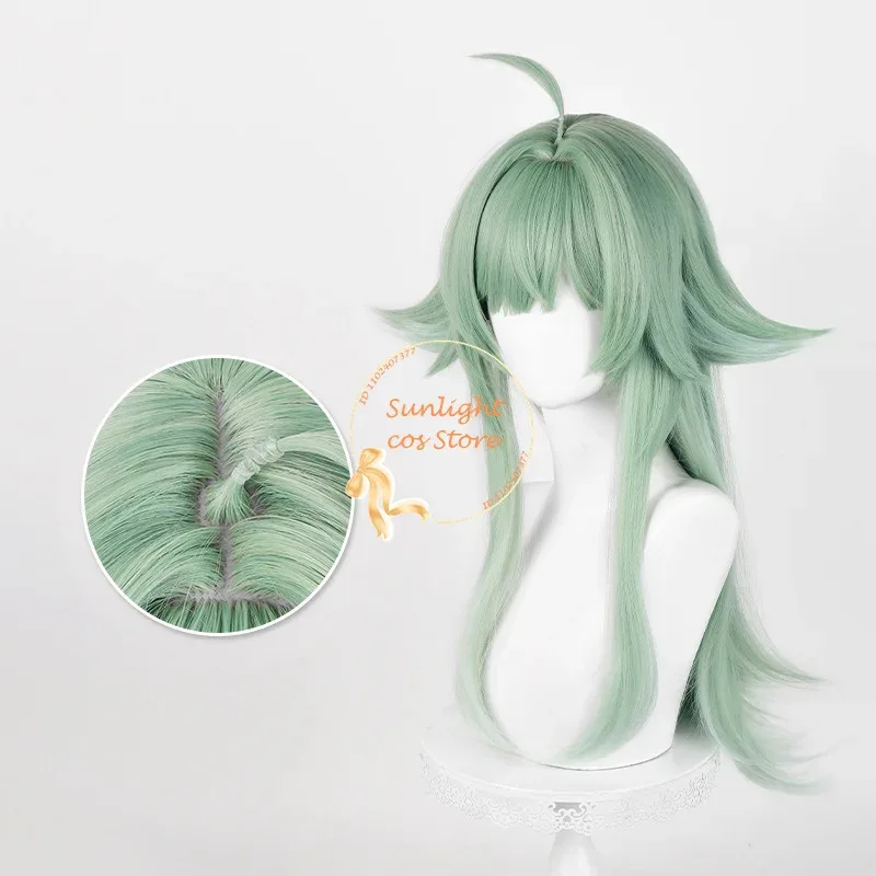 

CyHonkai Huohuo Косплей Парик 66 см Длинные Светло-Зеленые Парики с Градиентом Аниме Косплей Парики Термостойкие Синтетические Волосы + Кепка Для Парика