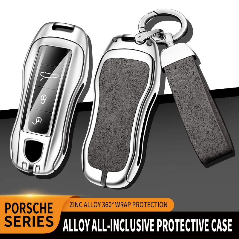 Funda de aleación de Zinc para llave inteligente de coche, carcasa Fob adecuada para Porsche New Cayenne Panamera 911 992 Taycan, accesorios para coche