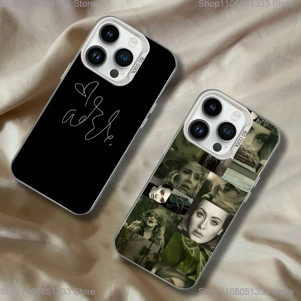 حافظة هاتف سنجر A-Adele لهاتف آيفون 16,15,14,13,12,11,Pro,XS,Max,Plus,Mini,SE غطاء مقاوم للصدمات من الحلوى البيضاء غير اللامعة