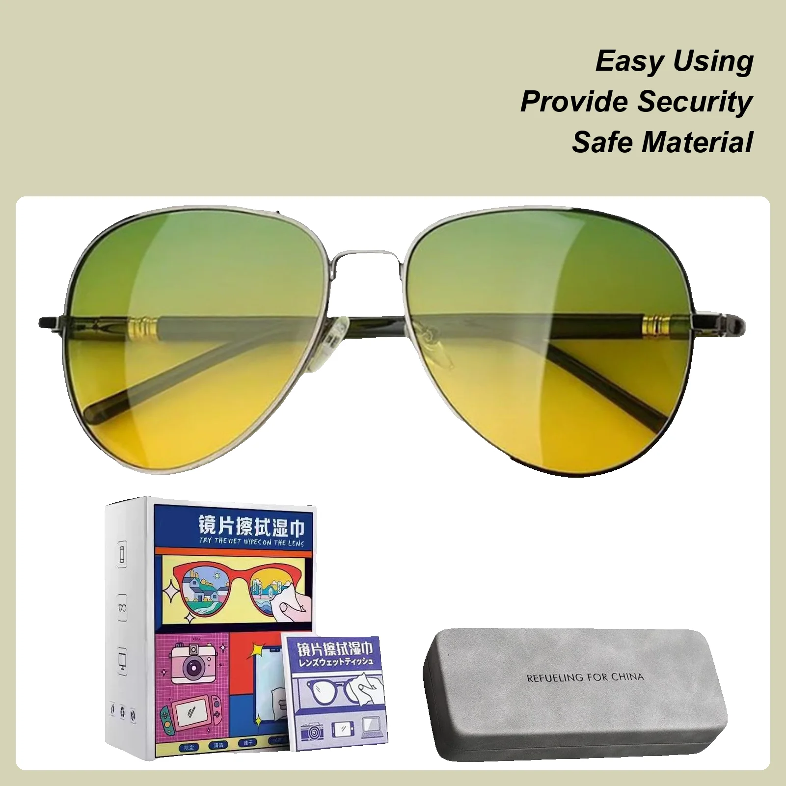 

Night Driving Safety Glasses, Polarized Yellow Lenses Reduce Glare & Enhance Clarity, Ergonomic Fit for Men Women Car Drivers