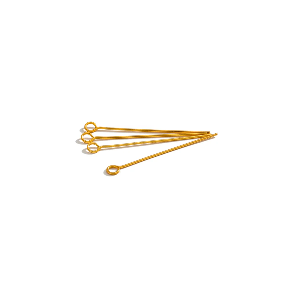 100 peças 15-50mm de aço inoxidável água cor dourada pinos de olho ganchos brincos descobertas diy para joias artesanato artesanal fazendo 0.6mm