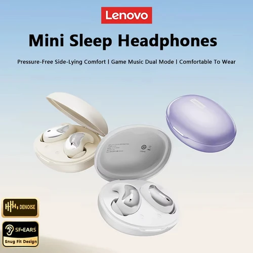 Imagen 2 del producto Lenovo LE203 auriculares inalámbricos para dormir Bluetooth 6,0 auriculares estéreo invisibles pequeños y cómodos auriculares intrauditivos de larga resistencia