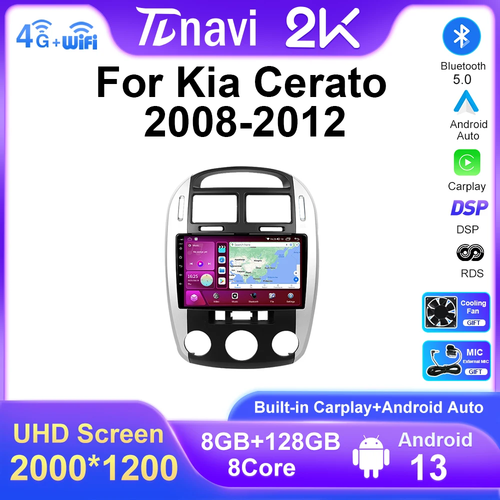 

CarRadio For Kia Cerato 2012 2011 2010 2009 2008 Android Auto Car Multimedia Video Player Wireless Carplay Radio GPS Navigation
