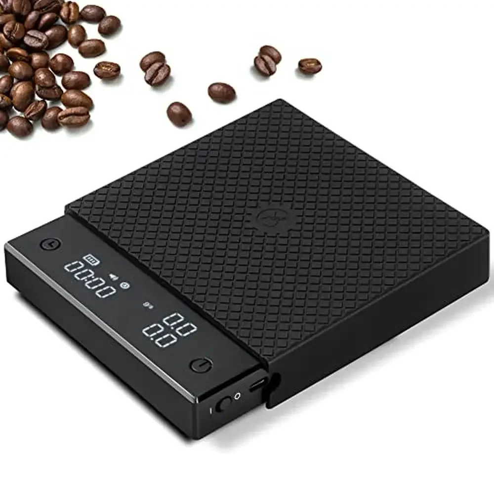 Digital Espresso Scale with Flow Rate Function Timer 2000g/0.1g High Accuracy Portable Coffee Scale Easy-to-read LED Display