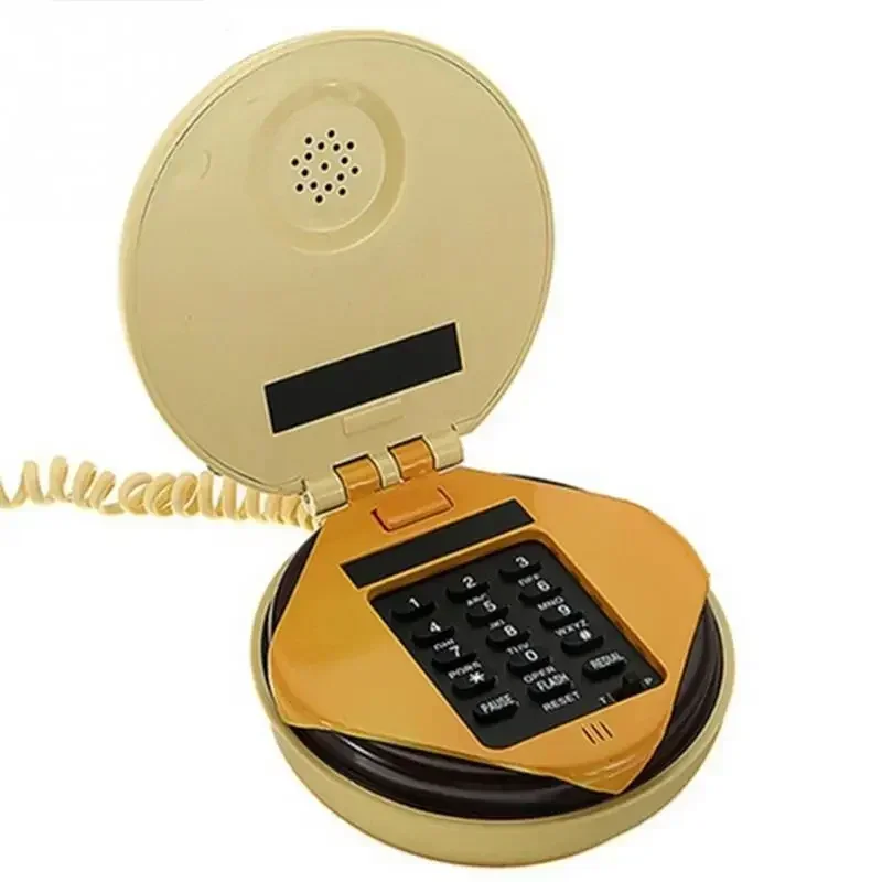 Creative Cartoon Hamburger Telephone Mini Telephone Office Landline with Rope Home Telephone Gift