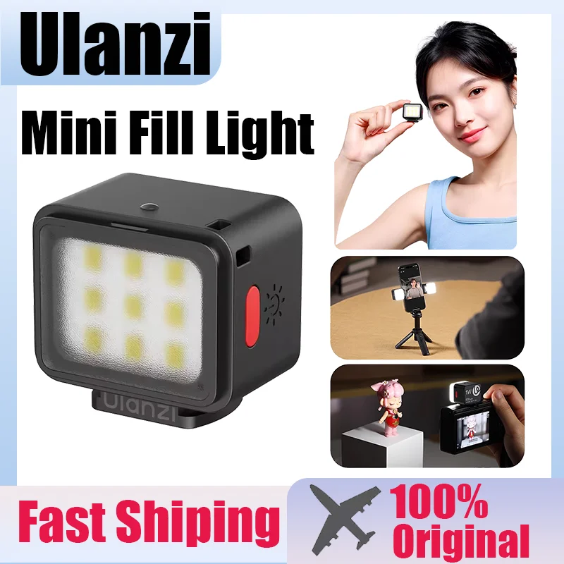Ulanzi DG01 Mini Cube Fill Light для DJI Osmo Action 5/4/3 DJI Osmo Pocket 3 Светодиодный светильник для видеосъемки 5600K Магнитный для видеоблога и селфи