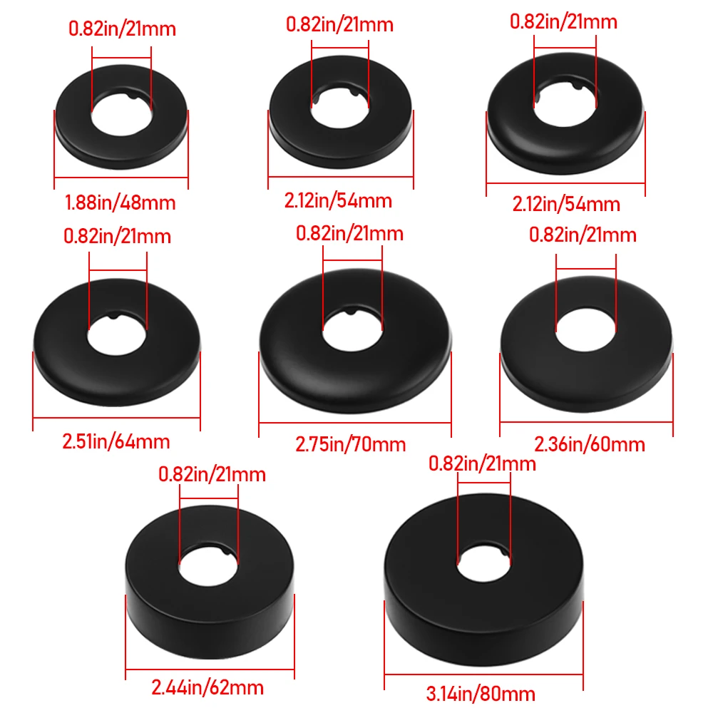 Tampa Decorativa De Torneira De Aço Inoxidável, Flange De Parede Cromada, Decoração De Torneira Preta, Acessório De Torneira De Cozinha, 1Pc