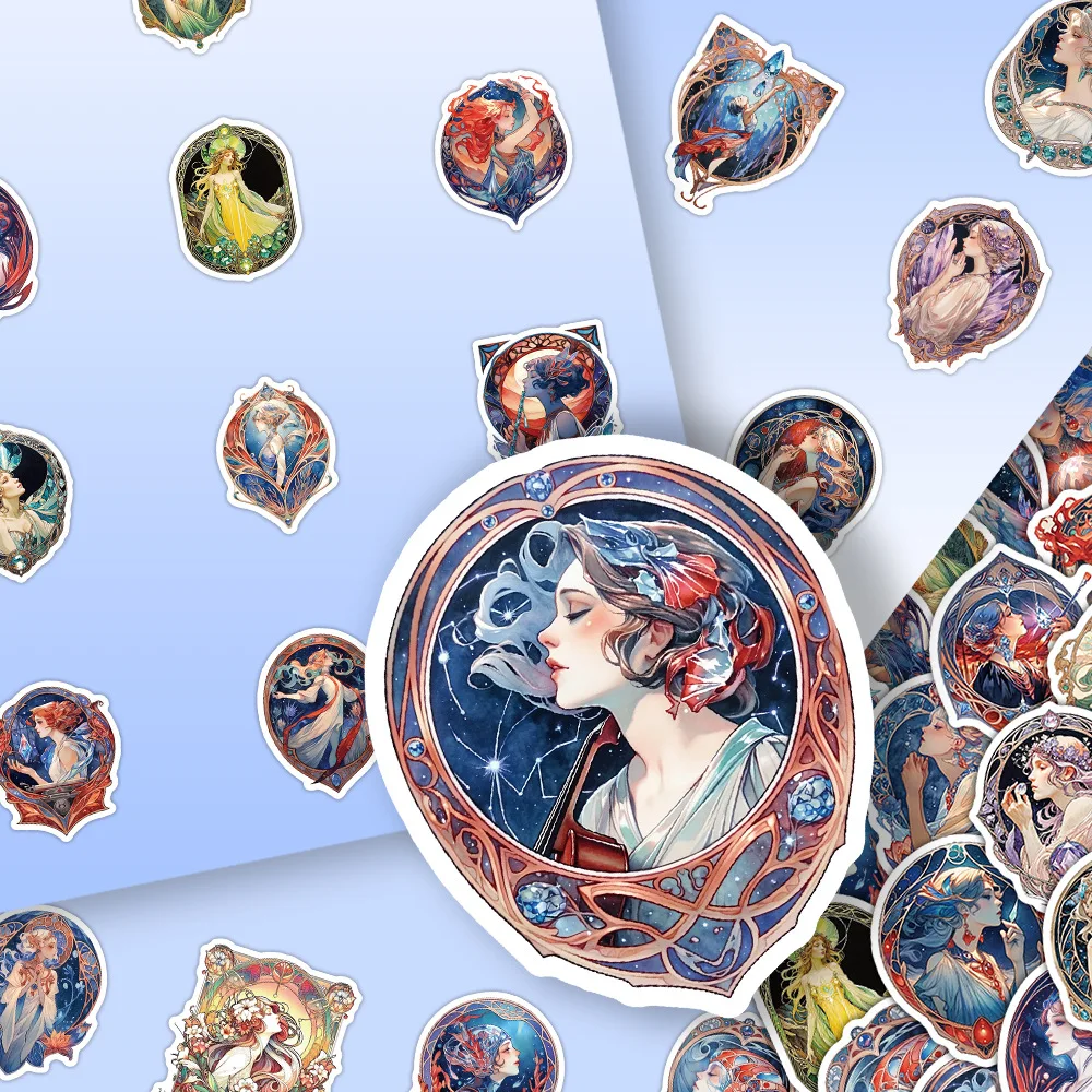 

10/60PCS New Crystal Woman Graffiti Stickers Exquisite Personalized Fashionable DIY Water Cup Skateboard Waterproof Decals