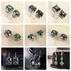 New Colorful Sparkling Zircon Earrings for Women's Mosang Stone Romantic Ball Accessories High Quality Luxury Jewelry Wholesale