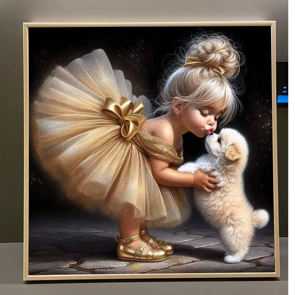 DIY Diamond Painting Kit for Kids with Animal Full Square Round Diamond Embroidery Handmade Mosaic Home Decor Gifts
