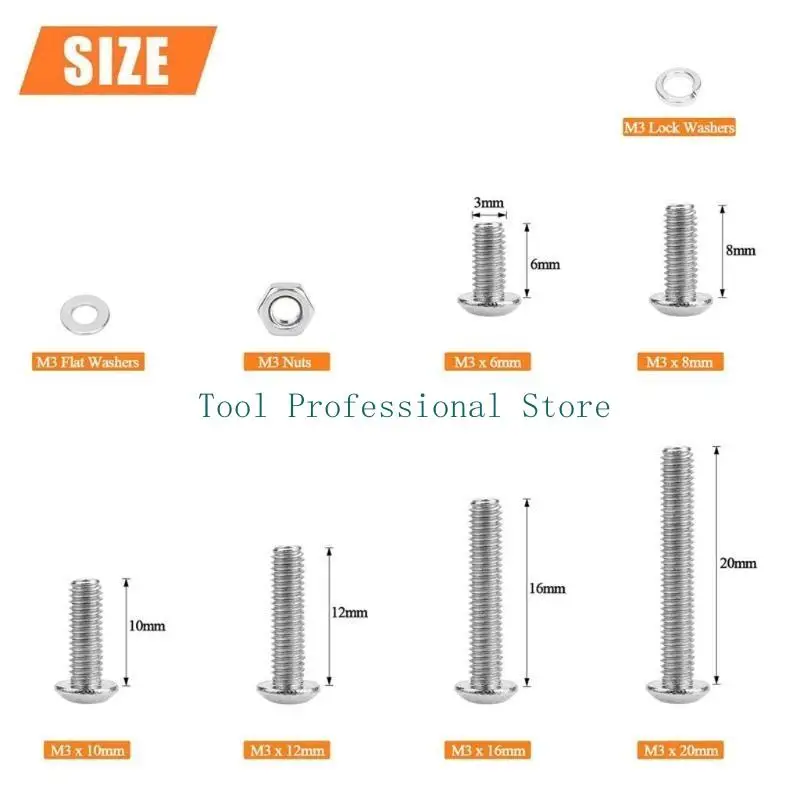 57QF مجموعة شاملة من البراغي والصواميل والغسالات، مجموعة غسالات لولبية فولاذية مريحة