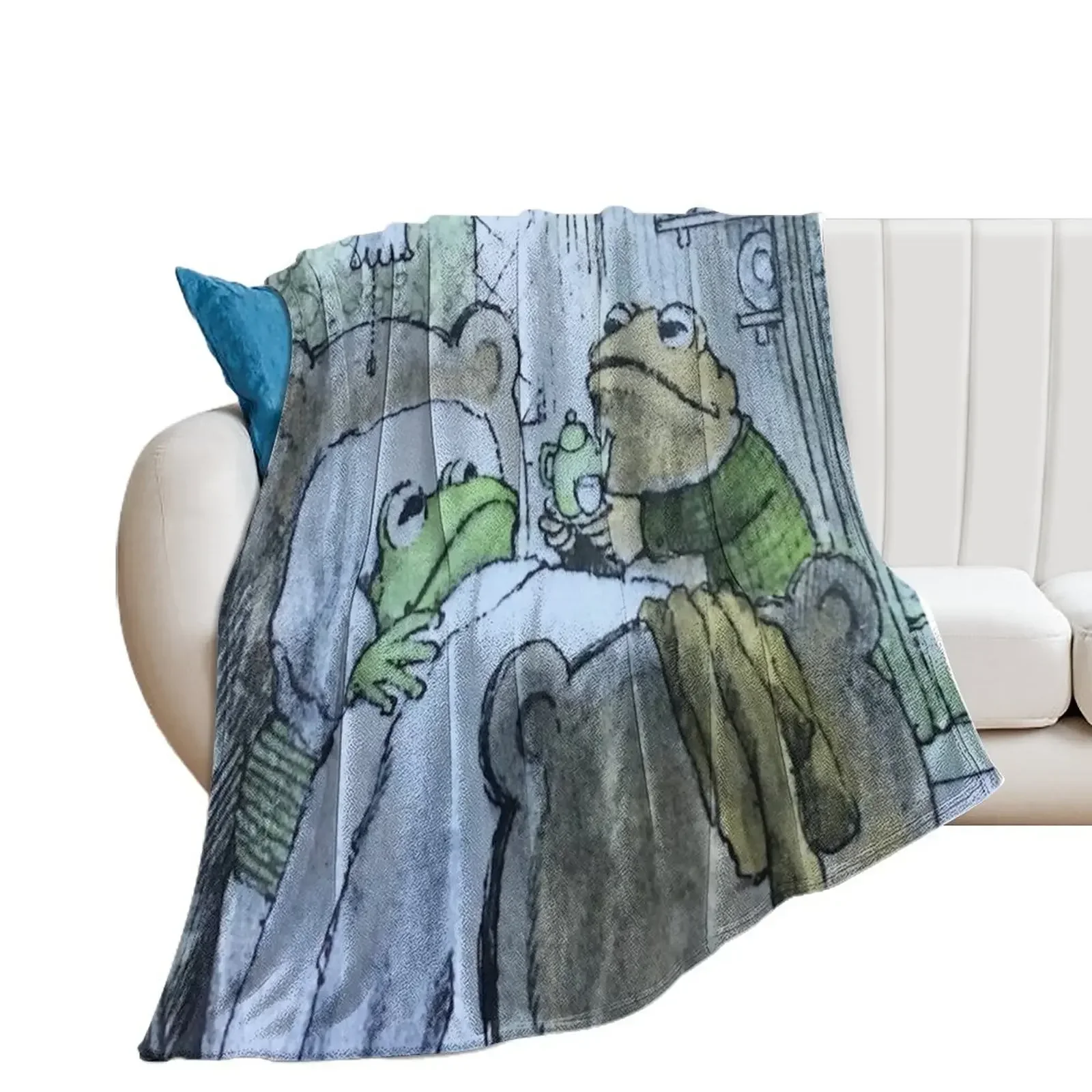 

Frog and Toad Throw Blanket Cute Plaid Thermals For Travel decorative Blankets