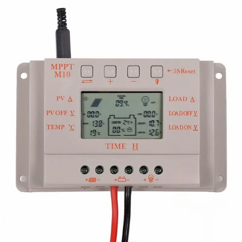 MPPT 12V 24V Automatic Recognition 10A LED LCD Display Solar Charge and Discharge Controller Solar Panel Battery Regulator