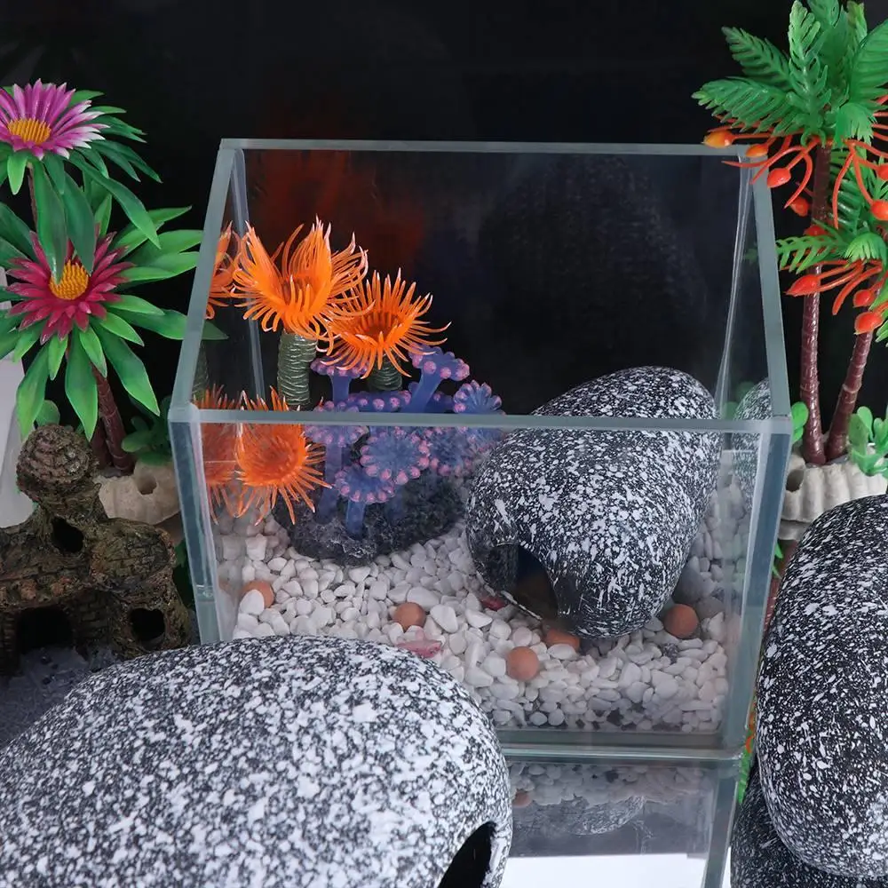 

Shrimp Adornment Ceramic Cichlid Stone Cave Eco-friendly Creative Fish Eluding House Artificial Simulated Hiding Tank Cave Pond